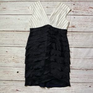 adrianna papell black tiered dress Adrianna Papell Pleated Tie Waist Midi Dress main image 0